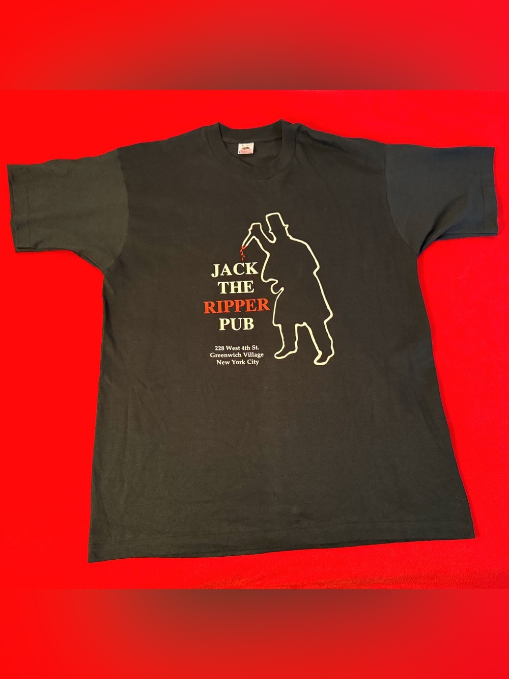 Rare-Vintage 90s Jack The Ripper Pub Horror Single Stitch T Shirt Mens XL Black